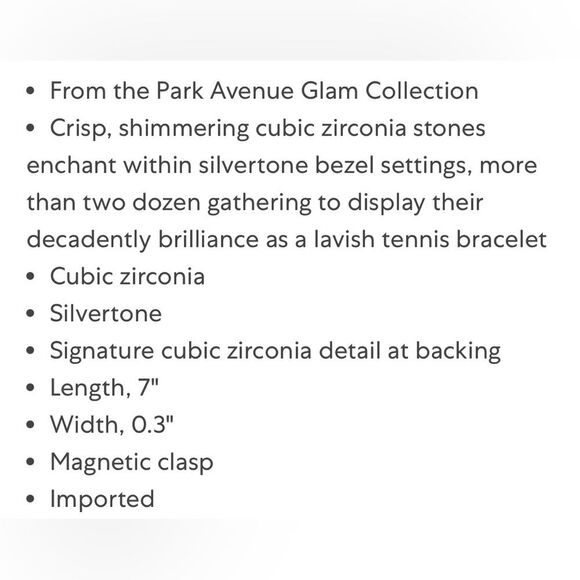 Michael Kors Silvertone Smokey Crystal Tennis Bracelet Park Ave Glam Collection - Picture 8 of 8